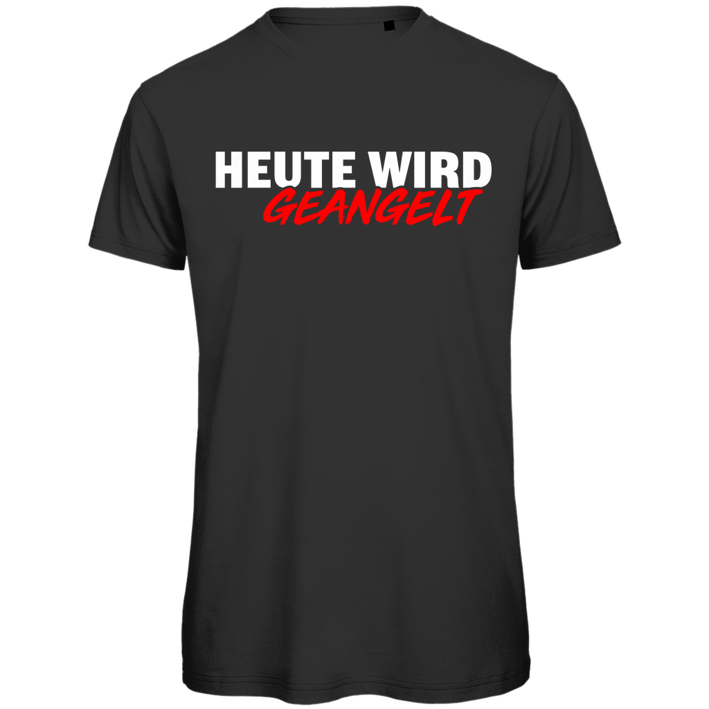 Herren T-Shirt Heute wird geangelt Bio Baumwolle Black