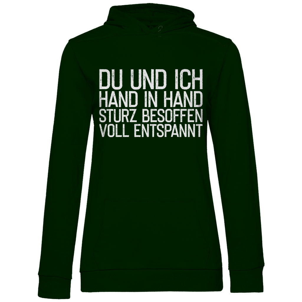 Du und ich Hand in Hand - Damen Hoodie Forest Green