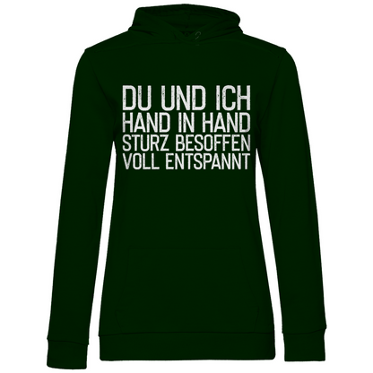 Du und ich Hand in Hand - Damen Hoodie Forest Green