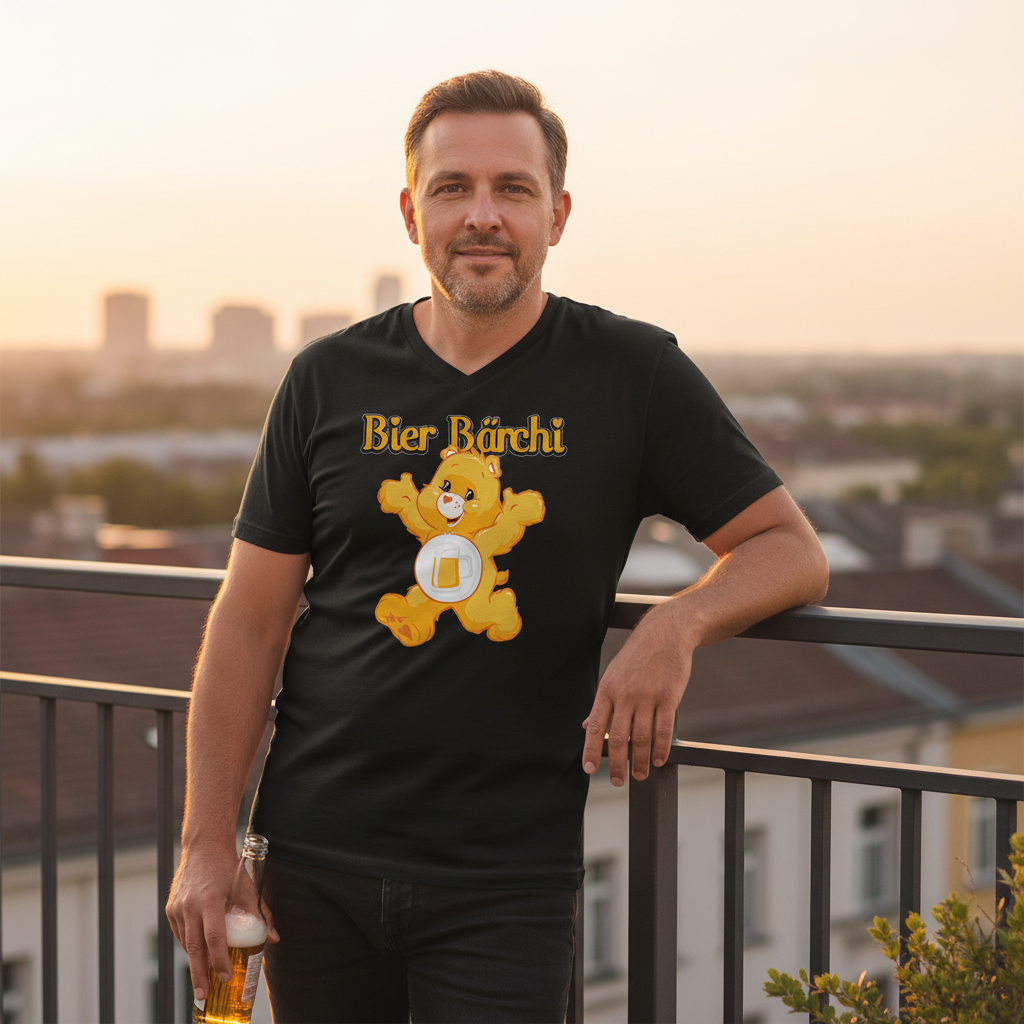 Bier Bärchi - Glücksbärchi - Herren V-Neck Shirt