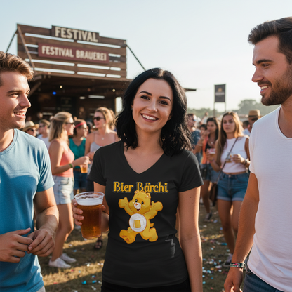 Bier Bärchi - Glücksbärchi - V-Neck Damenshirt
