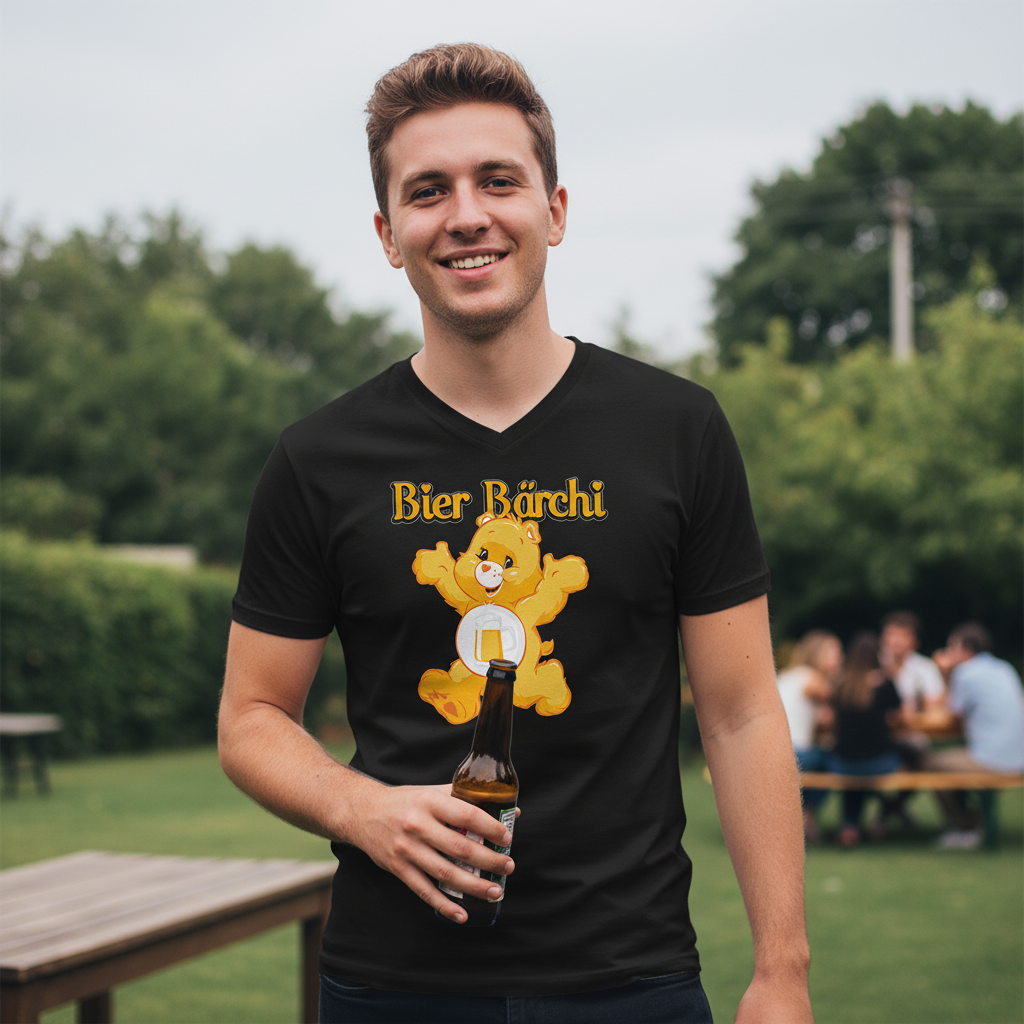 Bier Bärchi - Glücksbärchi - Herren V-Neck Shirt