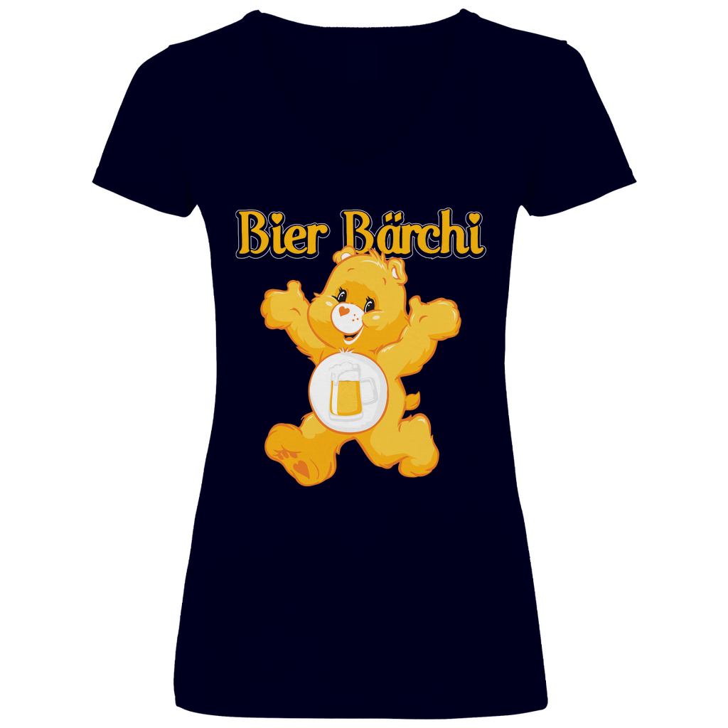 Bier Bärchi - Glücksbärchi - V-Neck Damenshirt Deep Navy