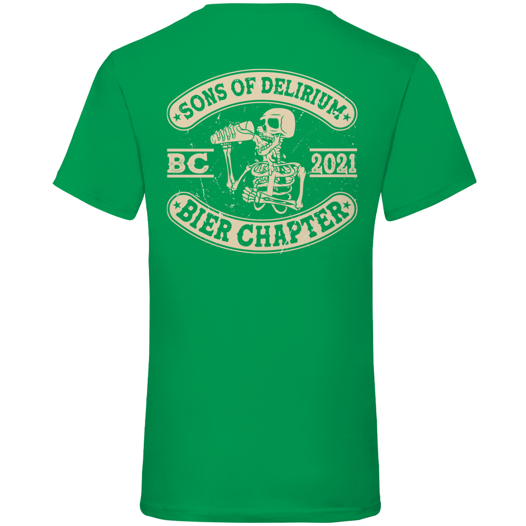 Sons of Delirium BC 2021 Bier Chapter - Herren V-Neck Shirt Kelly Green