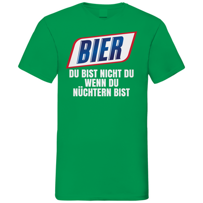 Bier du bist nicht du wenn du nüchtern bist - Herren V-Neck Shirt Kelly Green