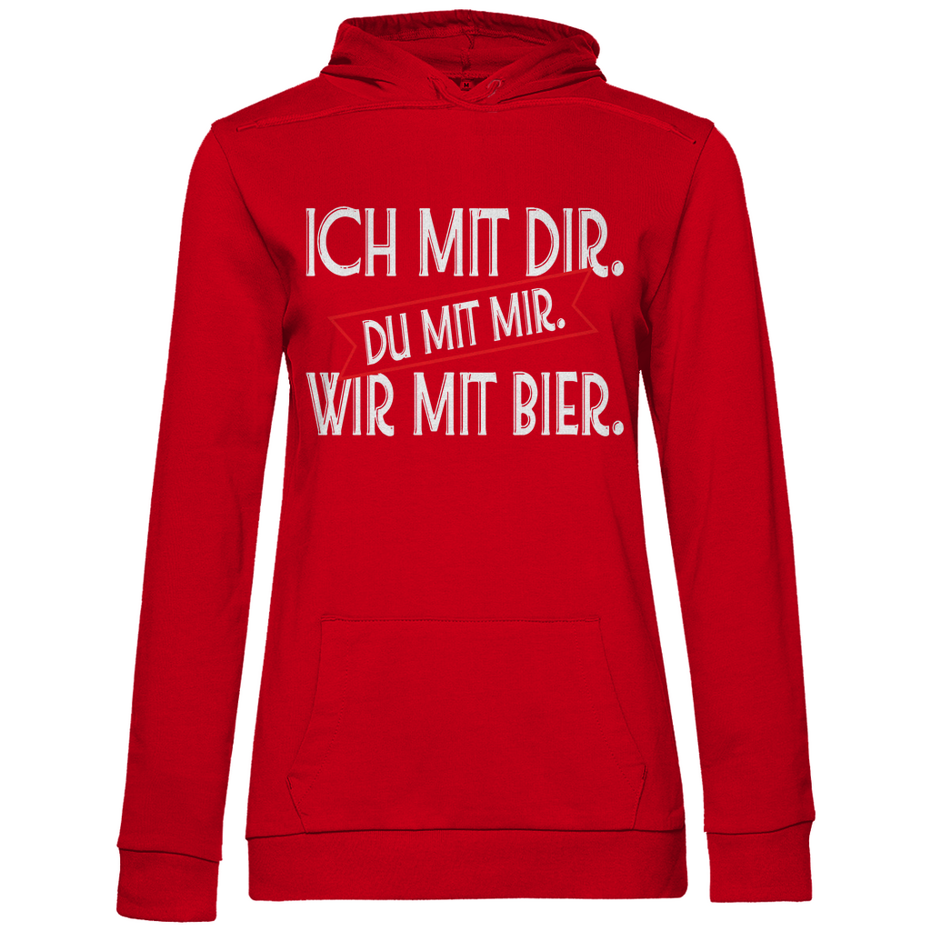 Ich mit dir. Du mit mir. Wir mit Bier. - Damen Hoodie Red