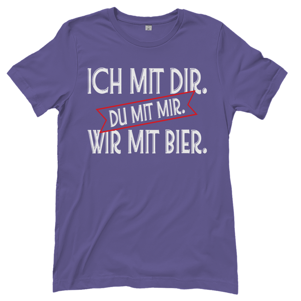Ich mit dir. Du mit mir. Wir mit Bier. - Damenshirt Millennial Lilac
