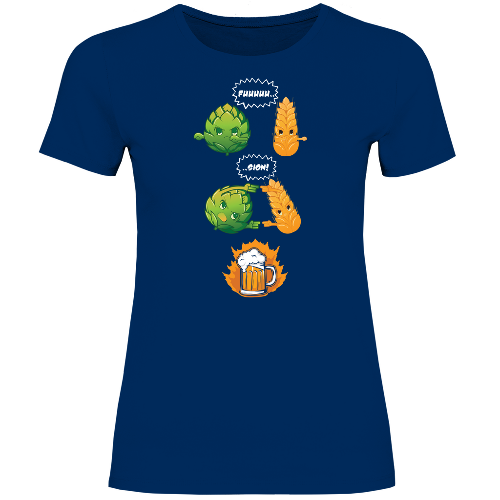 Bier Fusion - Damenshirt Navy