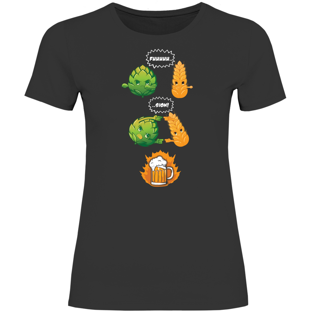 Bier Fusion - Damenshirt Black