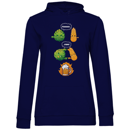 Bier Fusion - Damen Hoodie Navy Blue