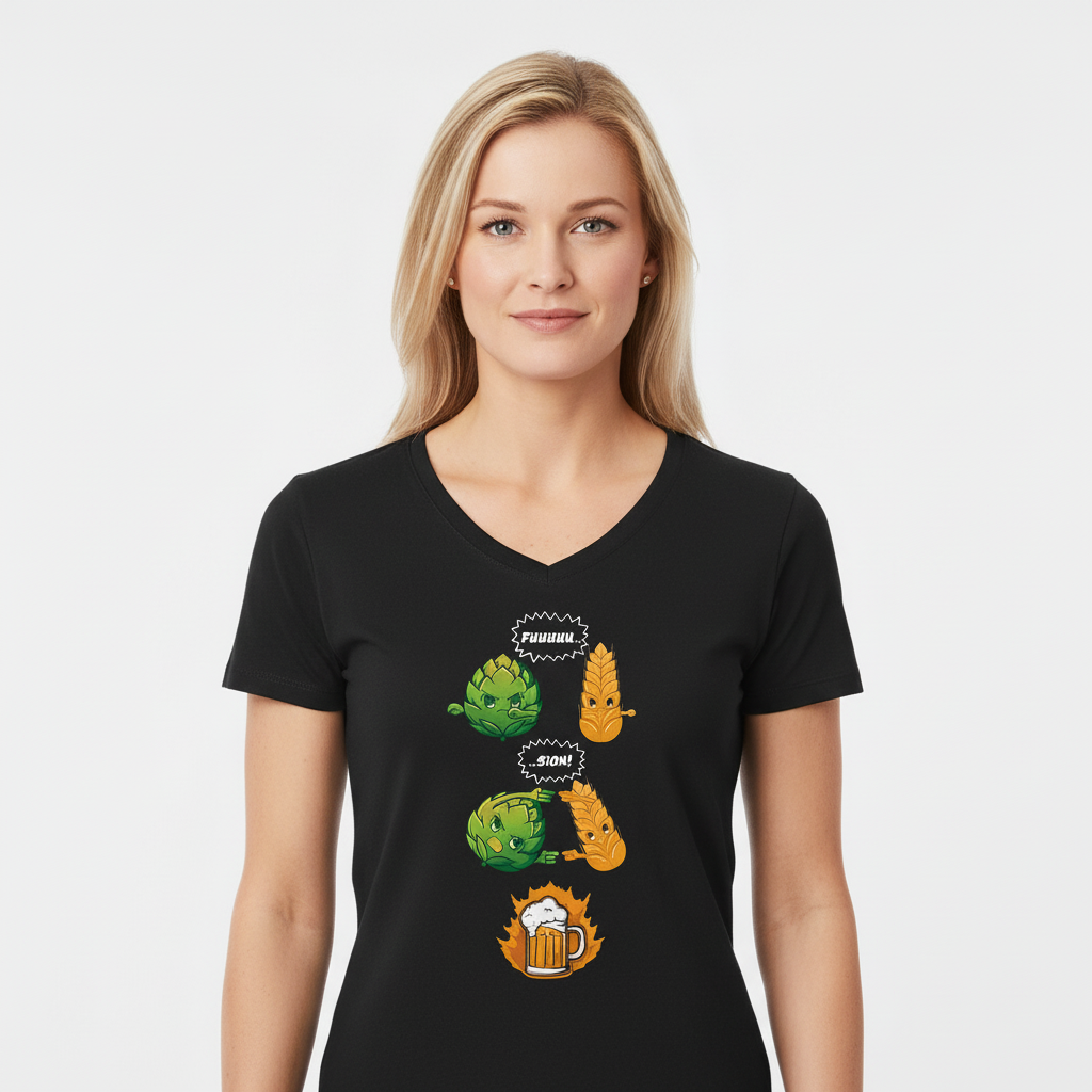 Bier Fusion - V-Neck Damenshirt