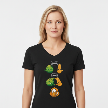 Bier Fusion - V-Neck Damenshirt