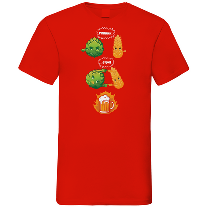 Bier Fusion - Herren V-Neck Shirt Red