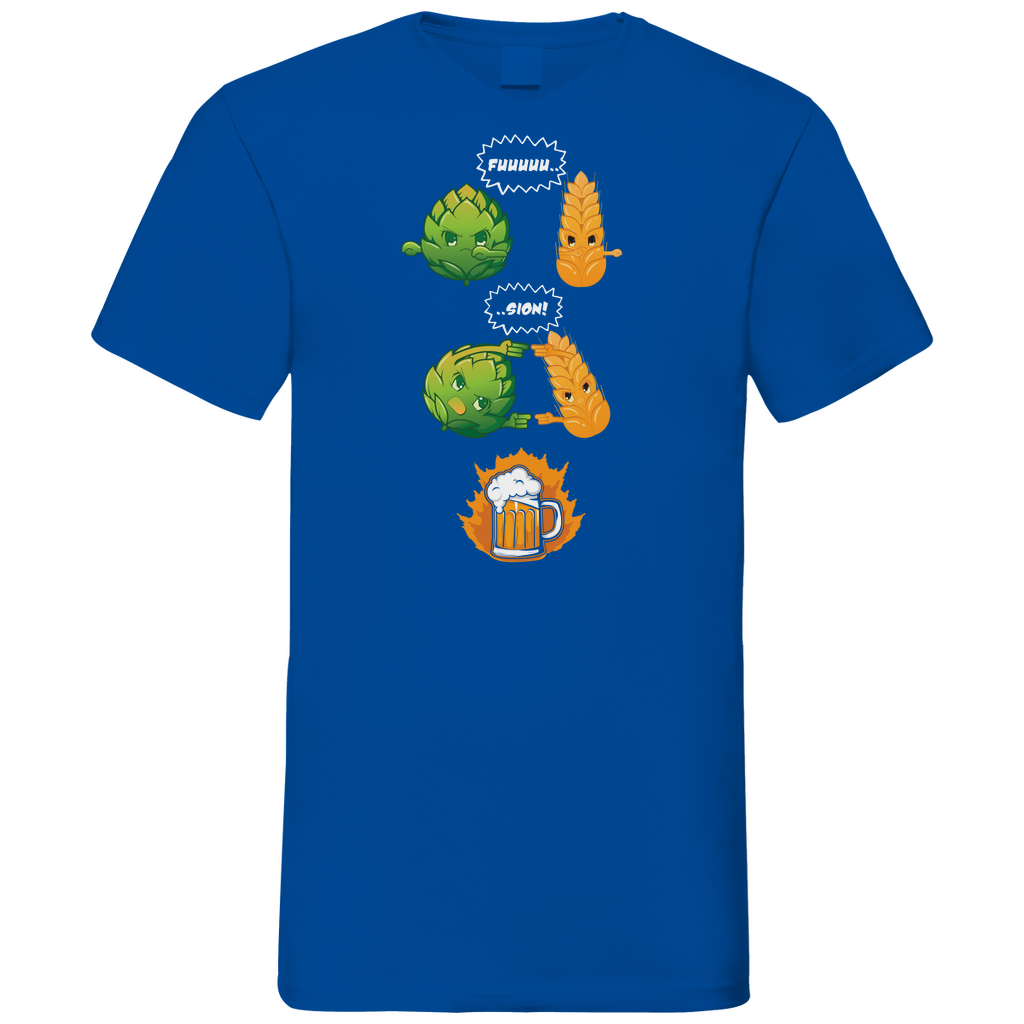 Bier Fusion - Herren V-Neck Shirt Royal Blue