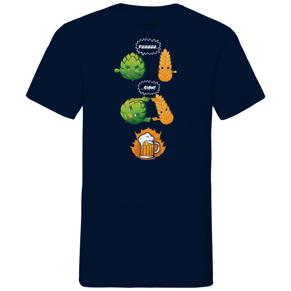 Bier Fusion - Herren V-Neck Shirt Navy