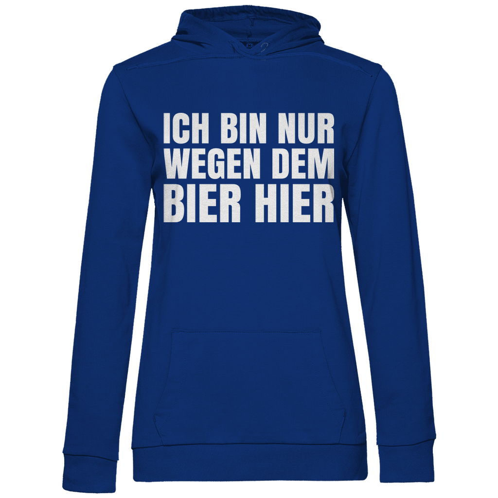 Ich bin nur wegen dem Bier hier - Damen Hoodie Royal