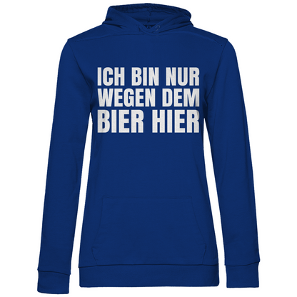 Ich bin nur wegen dem Bier hier - Damen Hoodie Royal