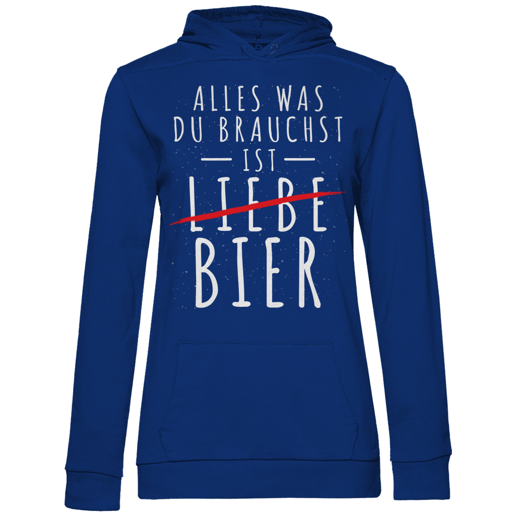 Alles was du brauchst ist Bier - Damen Hoodie Royal