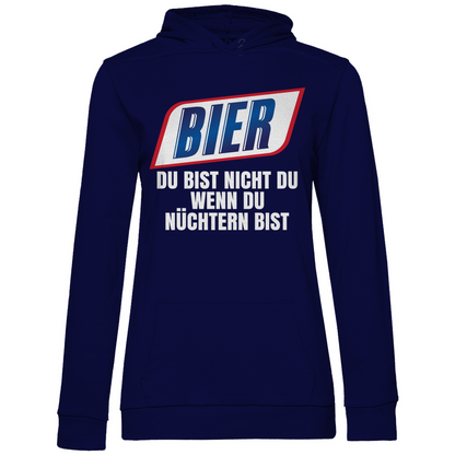 Bier du bist nicht du wenn du nüchtern bist - Damen Hoodie Navy Blue