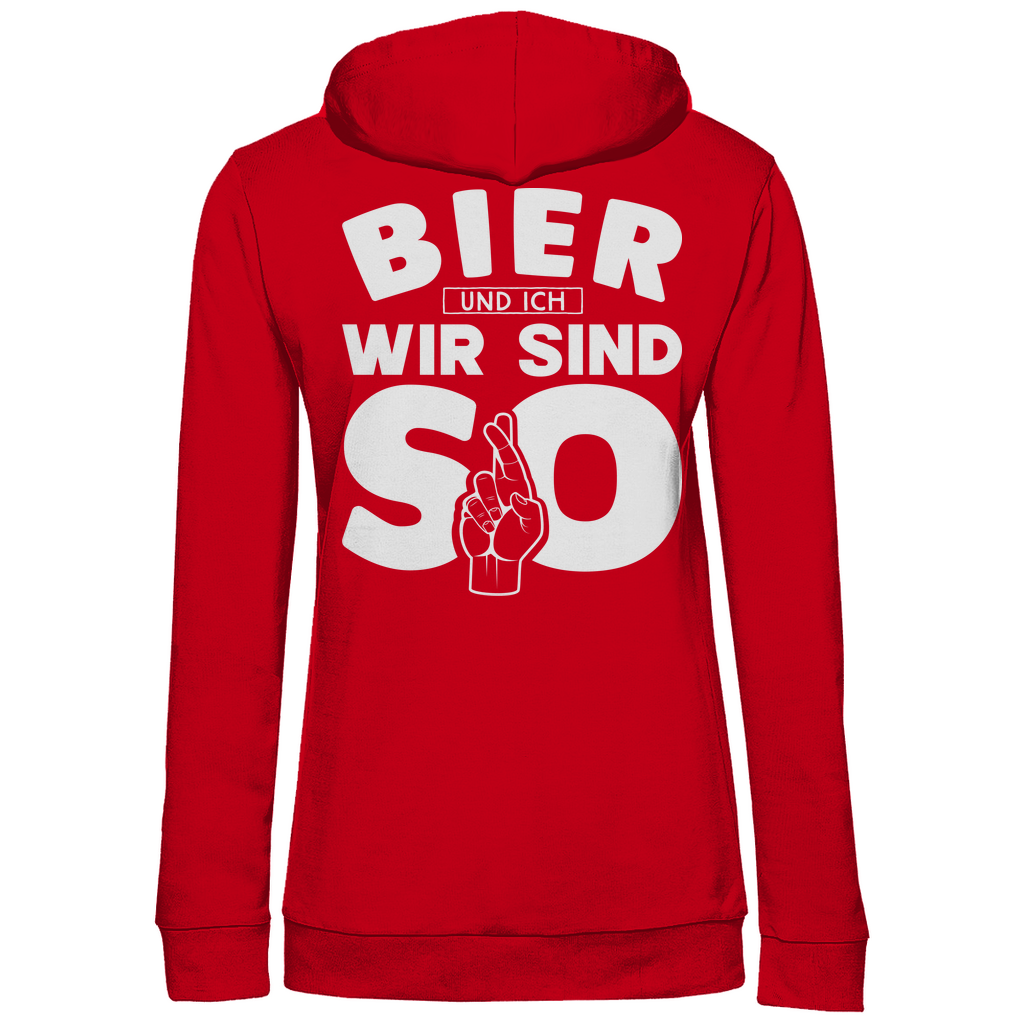 Bier und ich wir sind so - Damen Hoodie Red