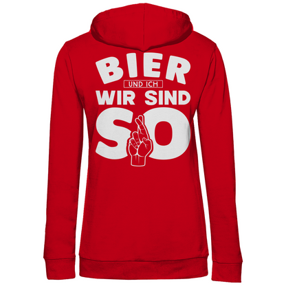 Bier und ich wir sind so - Damen Hoodie Red