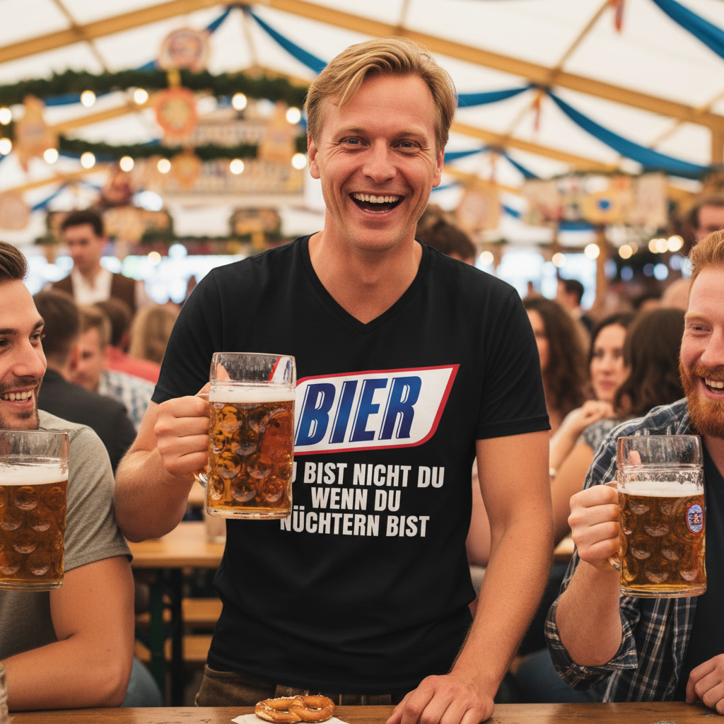 Bier du bist nicht du wenn du nüchtern bist - Herren V-Neck Shirt