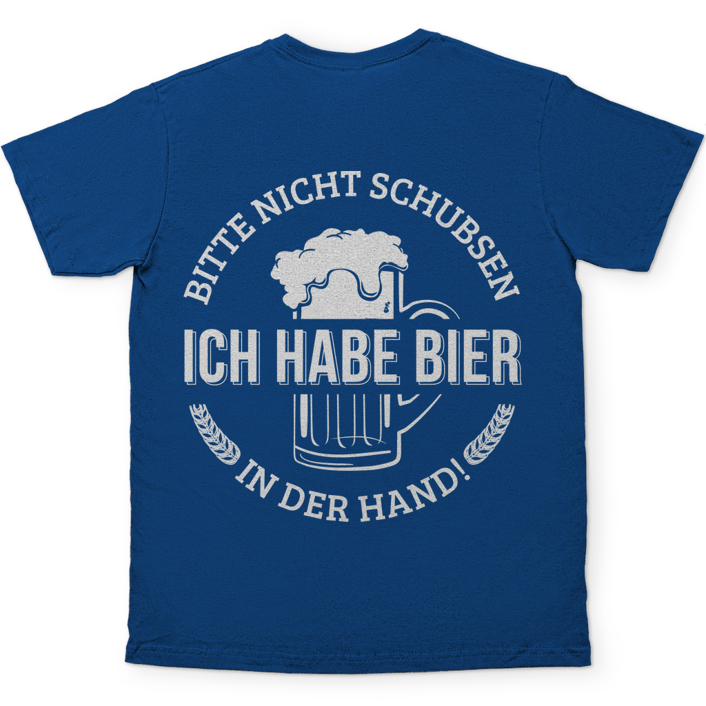 Bitte nicht schubsen ich habe Bier in der Hand - Herren Shirt Royal Blue