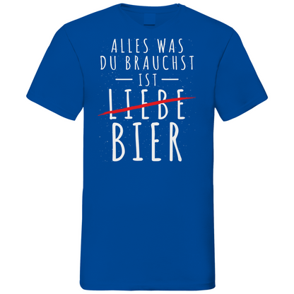 Alles was du brauchst ist Bier - Herren V-Neck Shirt Royal Blue