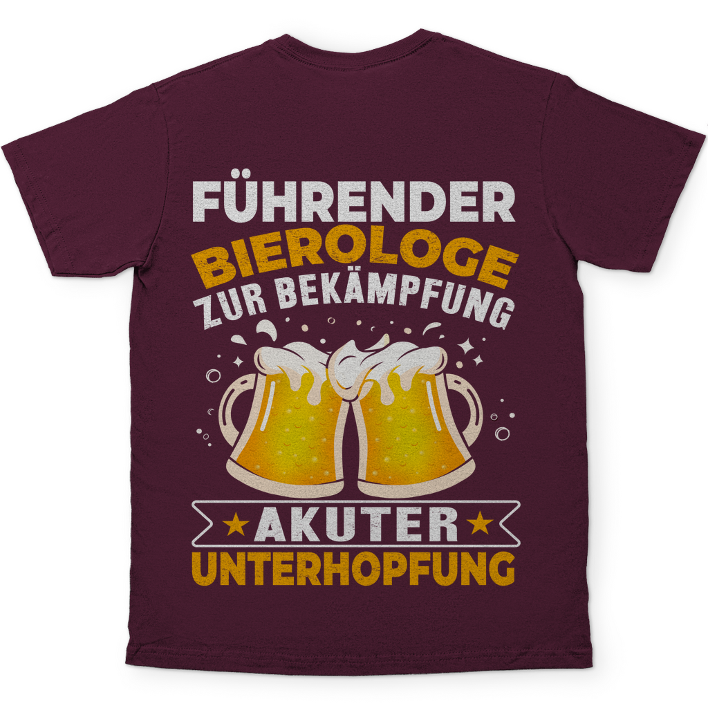 Führender Bierologe zur Bekämpfung akuter Unterhopfung - Herren Shirt Burgundy