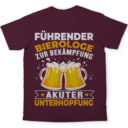 Führender Bierologe zur Bekämpfung akuter Unterhopfung - Herren Shirt Burgundy