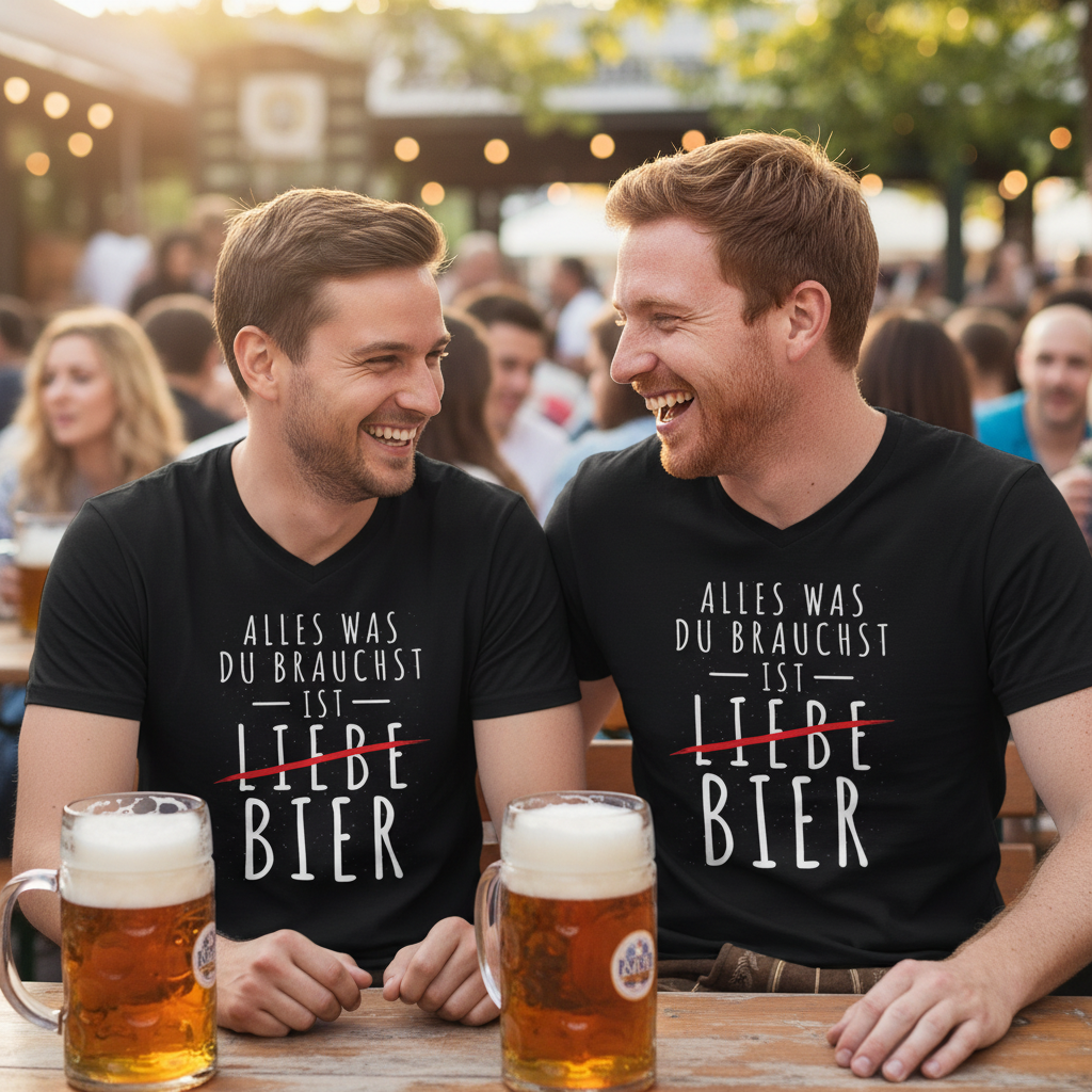 Alles was du brauchst ist Bier - Herren V-Neck Shirt