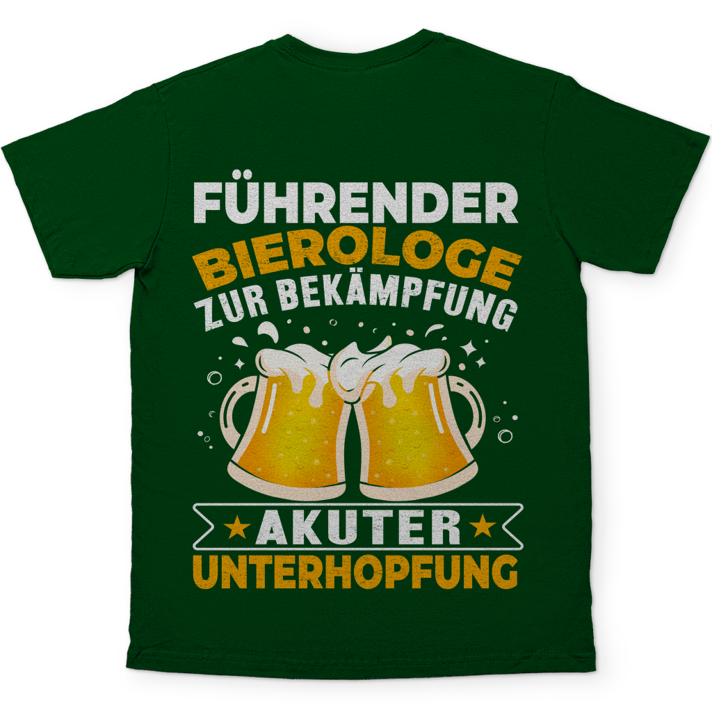 Führender Bierologe zur Bekämpfung akuter Unterhopfung - Herren Shirt Bottle Green
