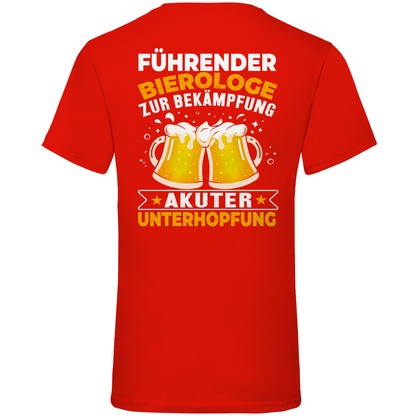 Führender Bierologe zur Bekämpfung akuter Unterhopfung - Herren V-Neck Shirt Red