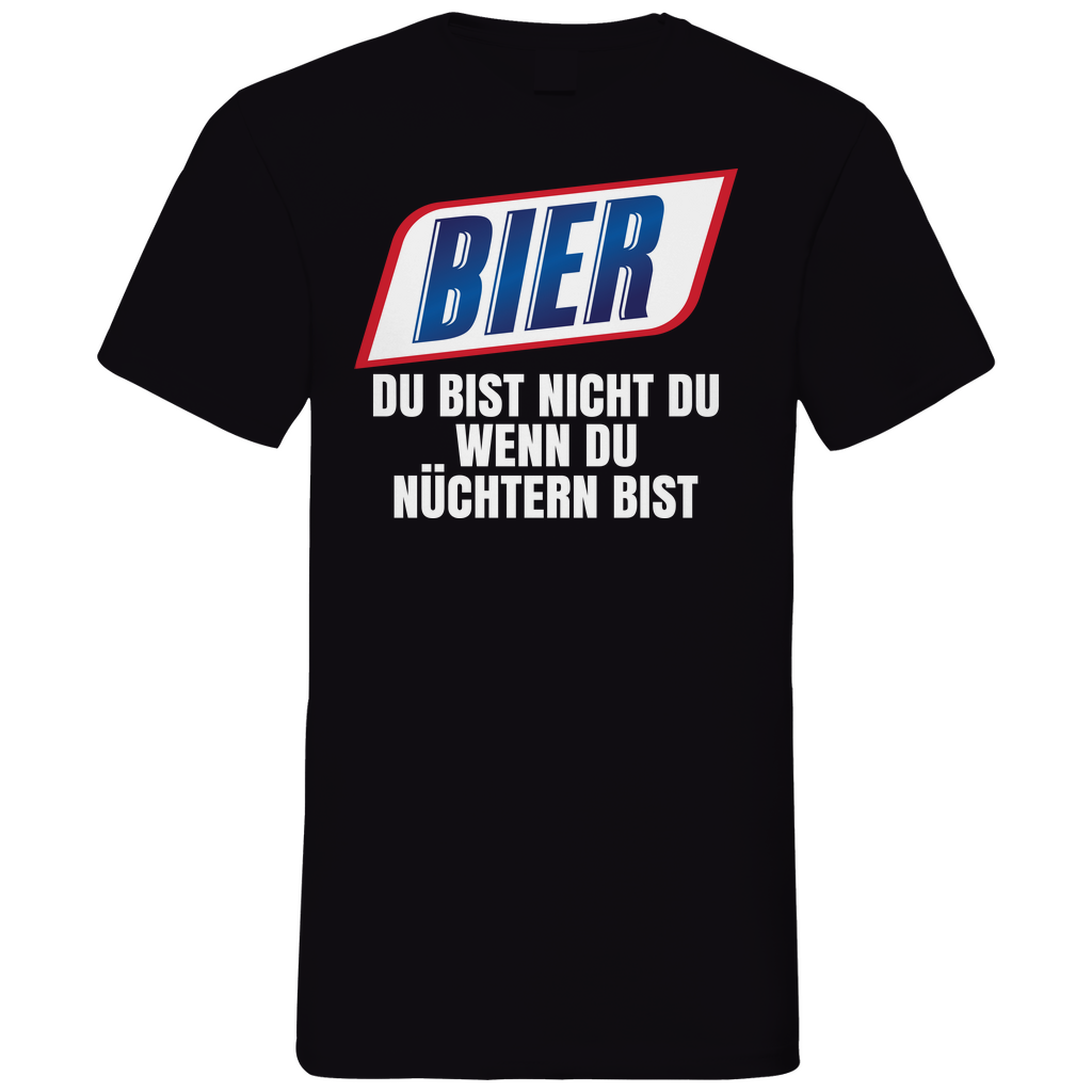 Bier du bist nicht du wenn du nüchtern bist - Herren V-Neck Shirt Black