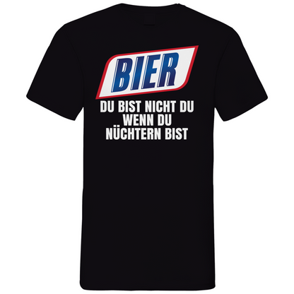 Bier du bist nicht du wenn du nüchtern bist - Herren V-Neck Shirt Black
