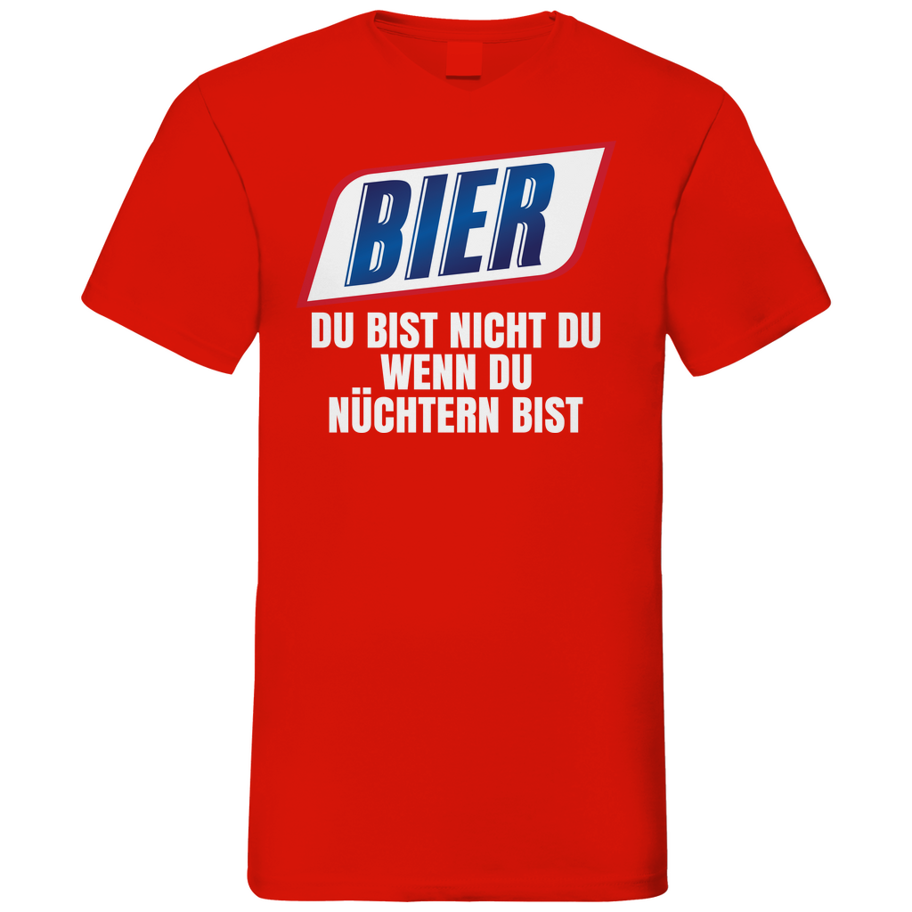 Bier du bist nicht du wenn du nüchtern bist - Herren V-Neck Shirt Red