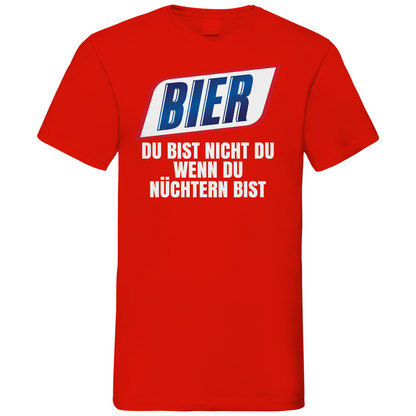 Bier du bist nicht du wenn du nüchtern bist - Herren V-Neck Shirt Red