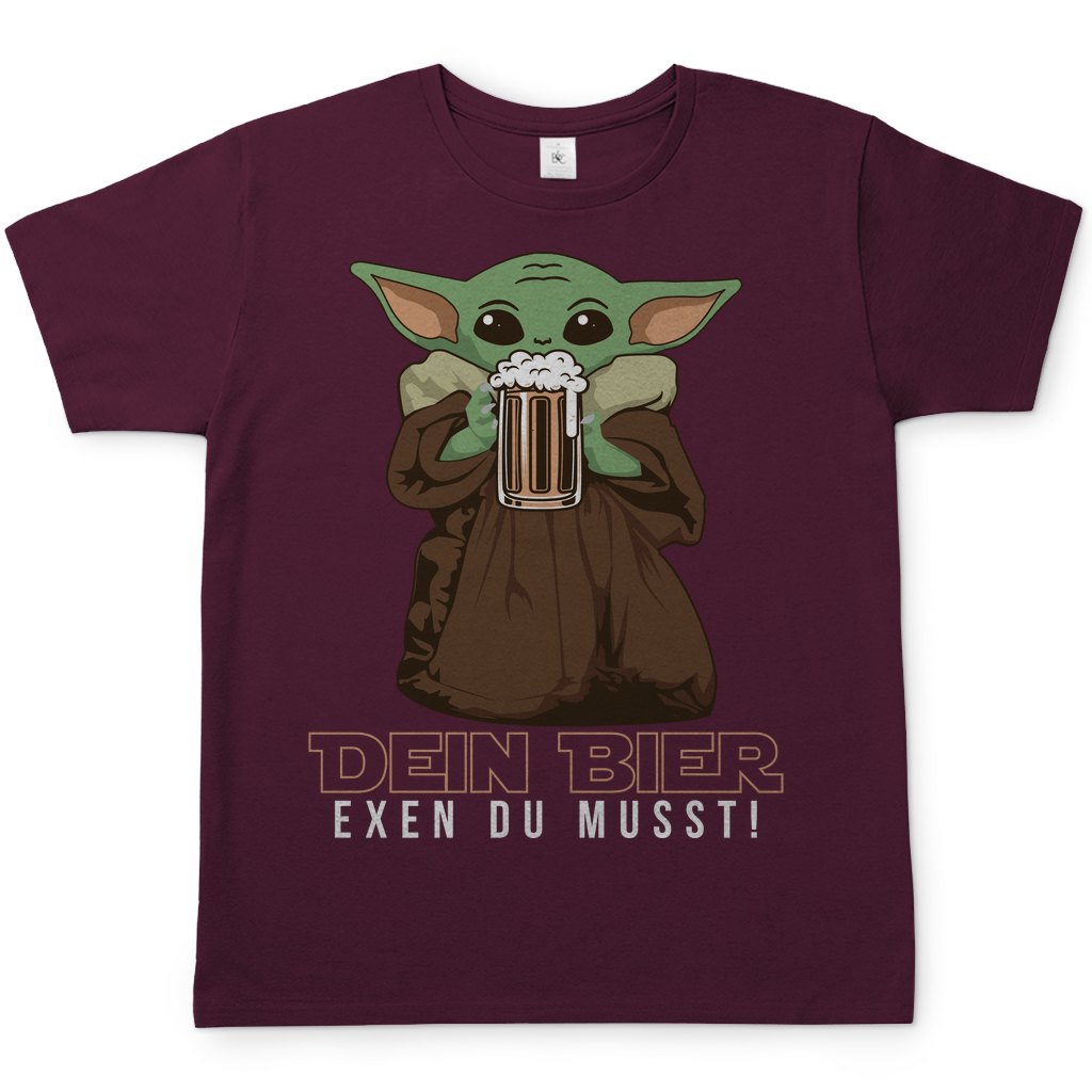 Dein Bier exen du musst Baby Yoda - Herren Shirt Burgundy