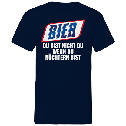 Bier du bist nicht du wenn du nüchtern bist - Herren V-Neck Shirt Navy