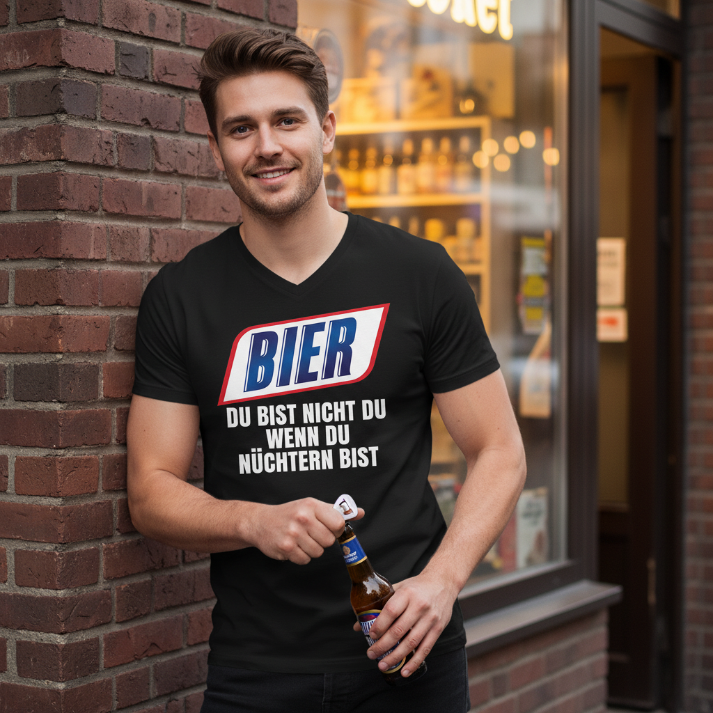 Bier du bist nicht du wenn du nüchtern bist - Herren V-Neck Shirt