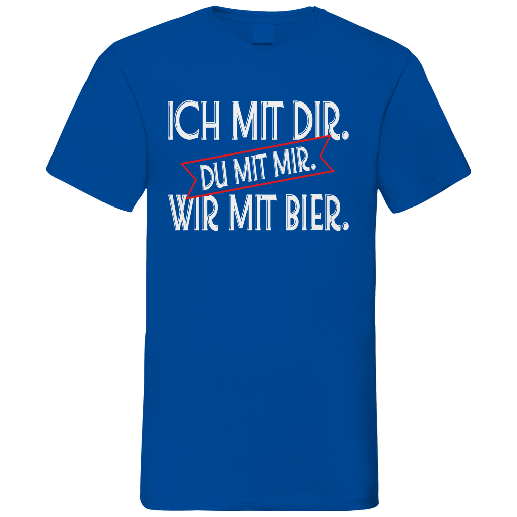 Ich mit dir. Du mit mir. Wir mit Bier. - Herren V-Neck Shirt Royal Blue