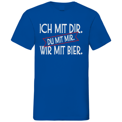 Ich mit dir. Du mit mir. Wir mit Bier. - Herren V-Neck Shirt Royal Blue