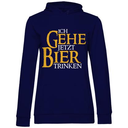 Ich gehe jetzt Bier trinken HDR - Beidseitiger Druck - Damen Hoodie Navy Blue