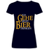 Ich gehe jetzt Bier trinken HDR - Beidseitiger Druck - V-Neck Damenshirt Deep Navy