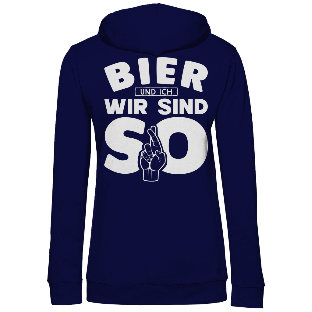 Bier und ich wir sind so - Damen Hoodie Navy Blue