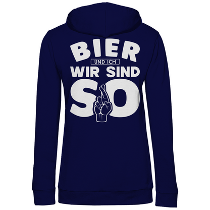 Bier und ich wir sind so - Damen Hoodie Navy Blue