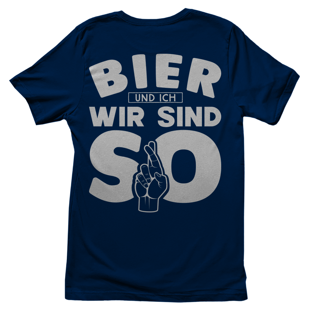 Bier und ich wir sind so - Damenshirt Navy