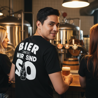 Bier und ich wir sind so - Herren V-Neck Shirt