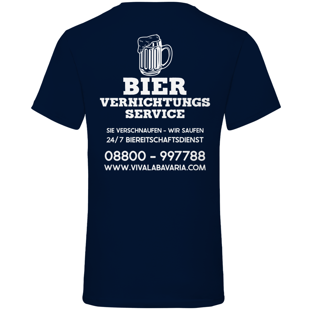 Bier vernichtungs Service - Herren V-Neck Shirt Navy