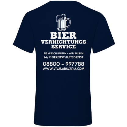 Bier vernichtungs Service - Herren V-Neck Shirt Navy